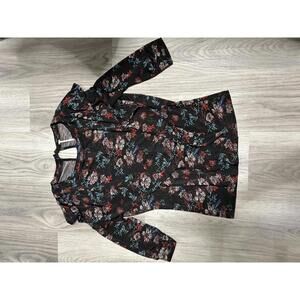 Free People Floral Print Long‎ Sleeve Top XS